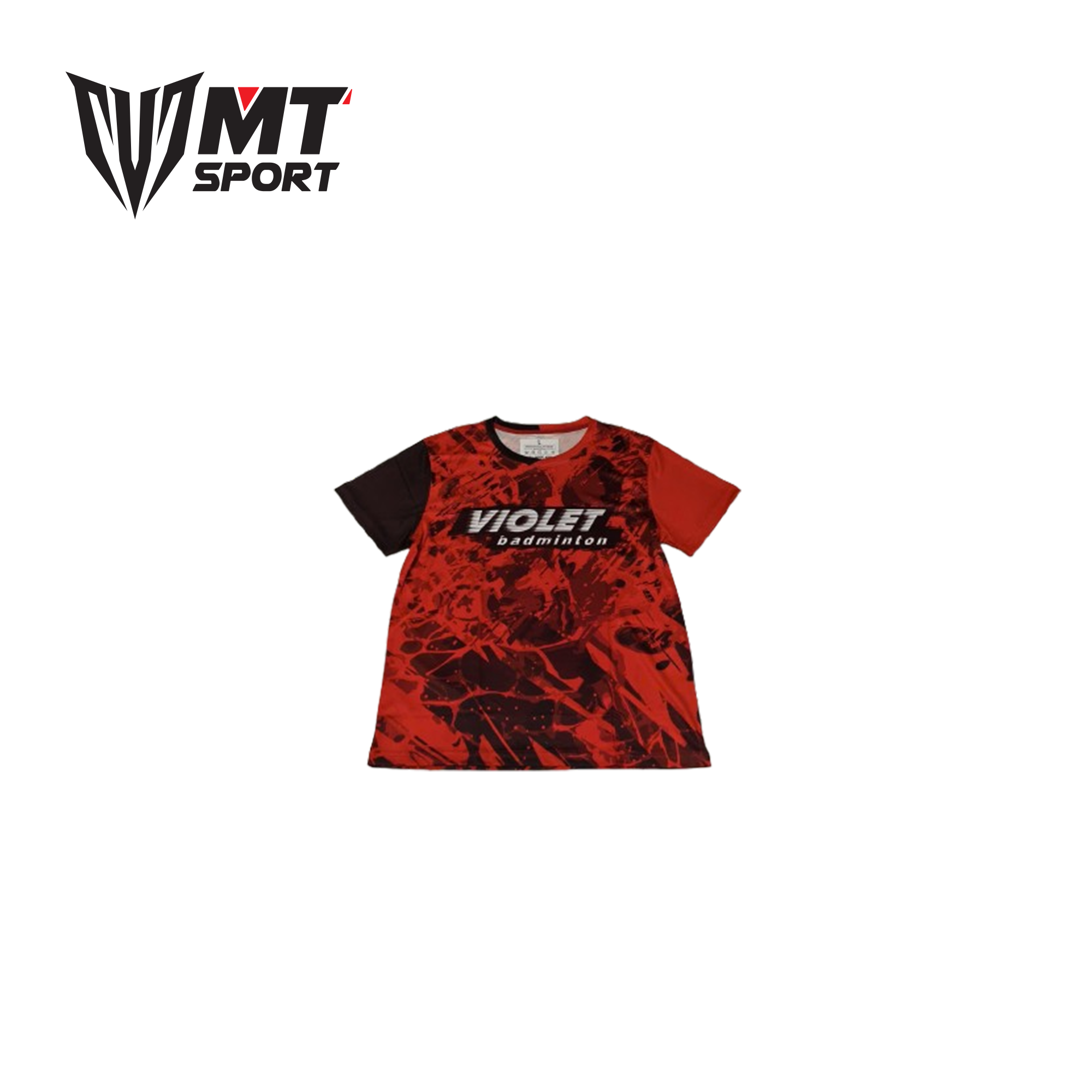Áo training Violet nam đỏ phối họa tiết đen