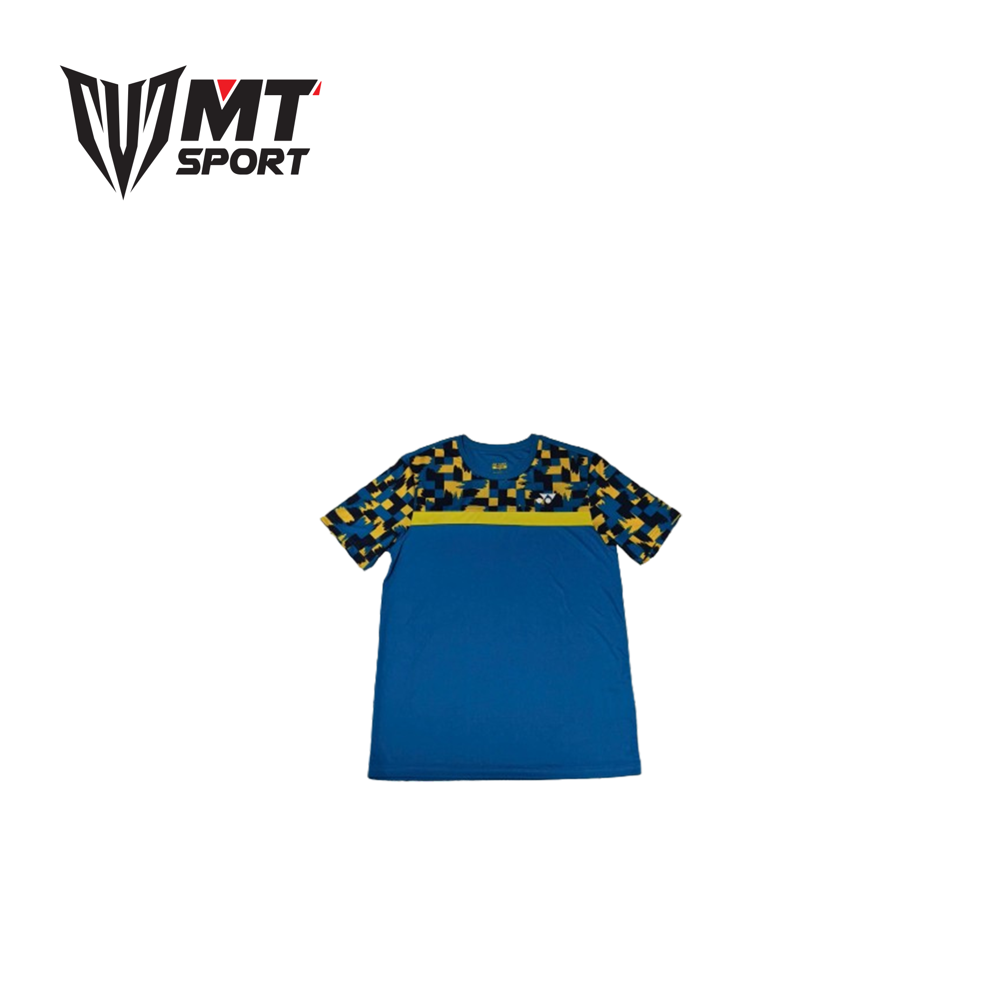 Áo cầu lông Yonex nam xanh phối họa tiết đen vàng
