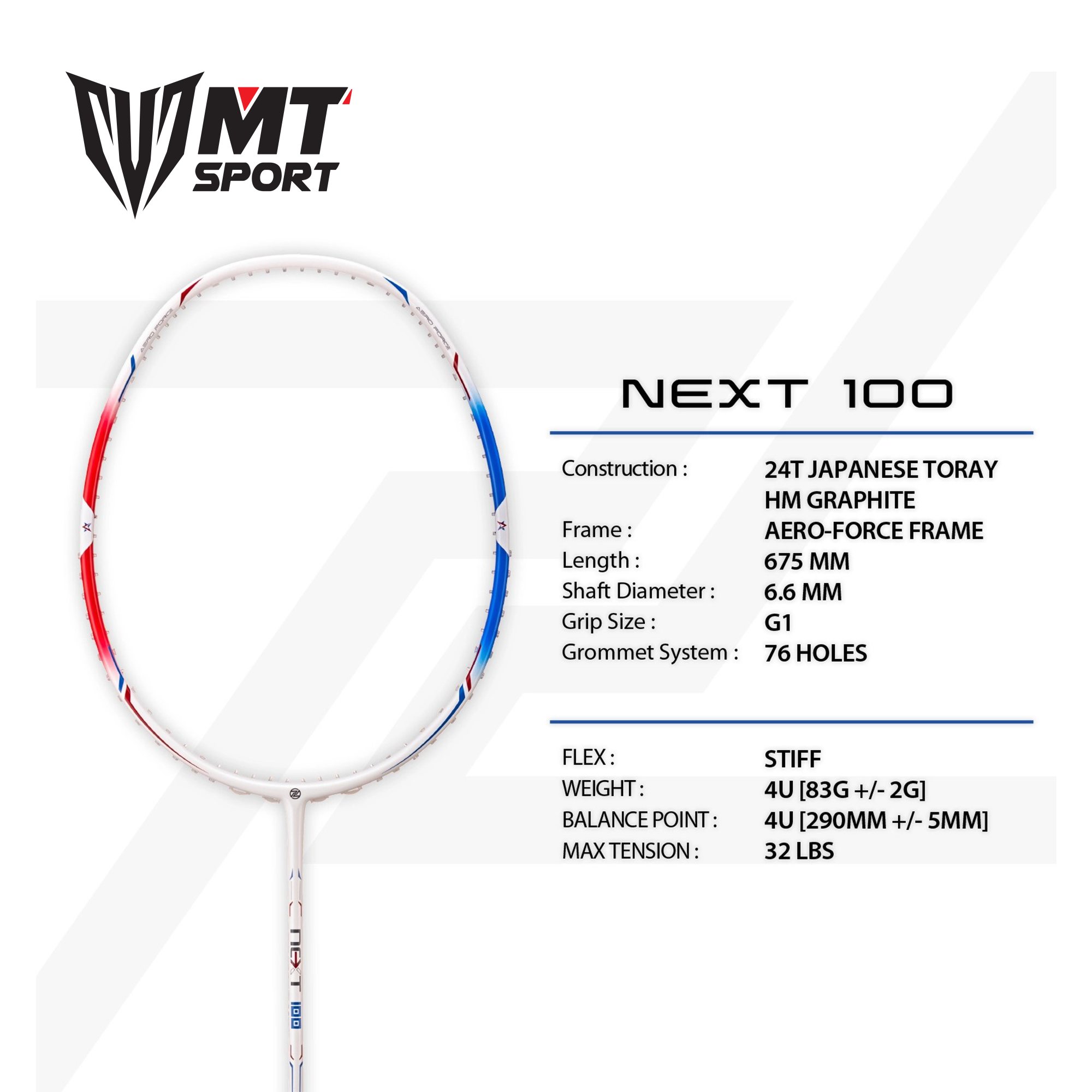 Vợt cầu lông Protech Next 100 (4U)