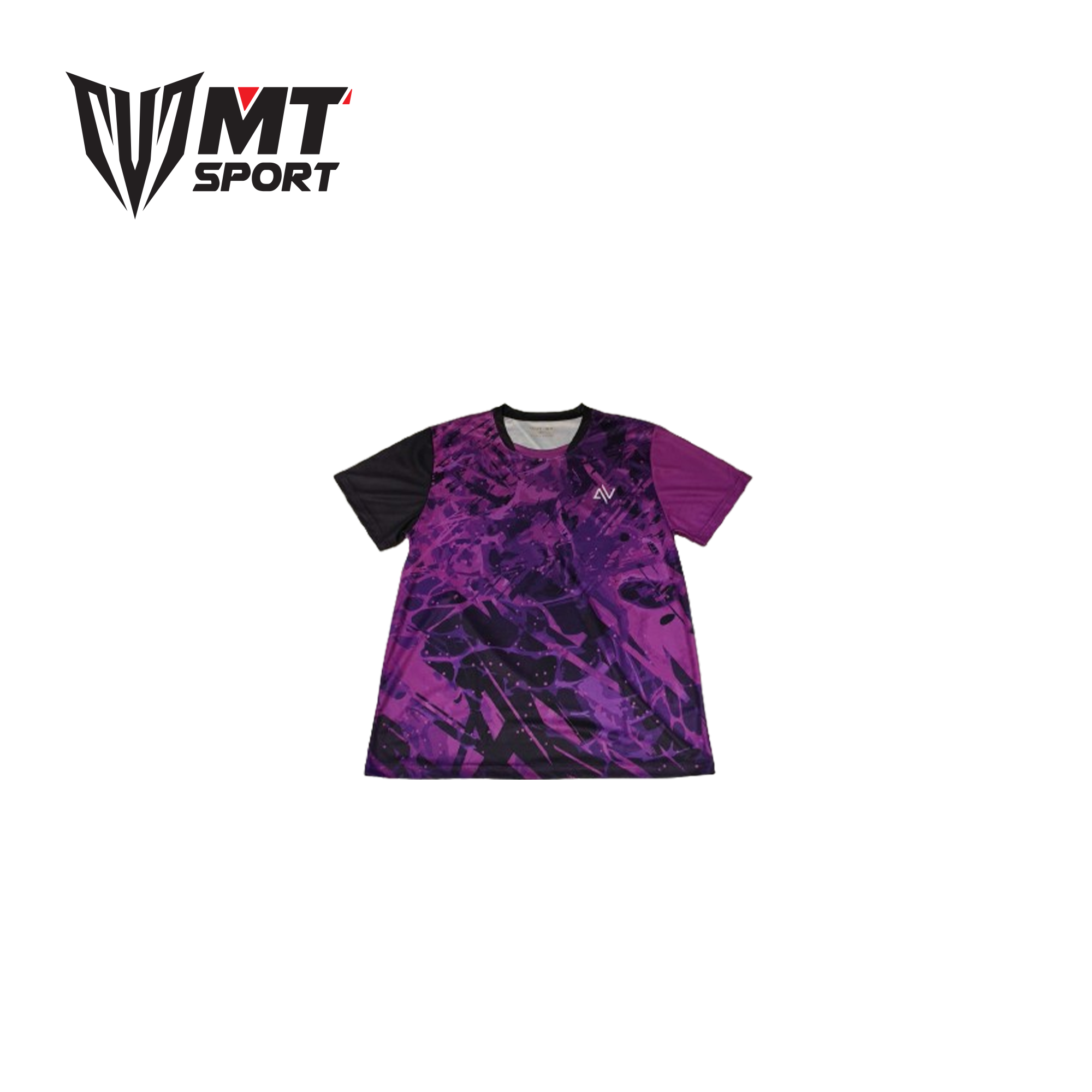 Áo training AV nam tím họa tiết đen