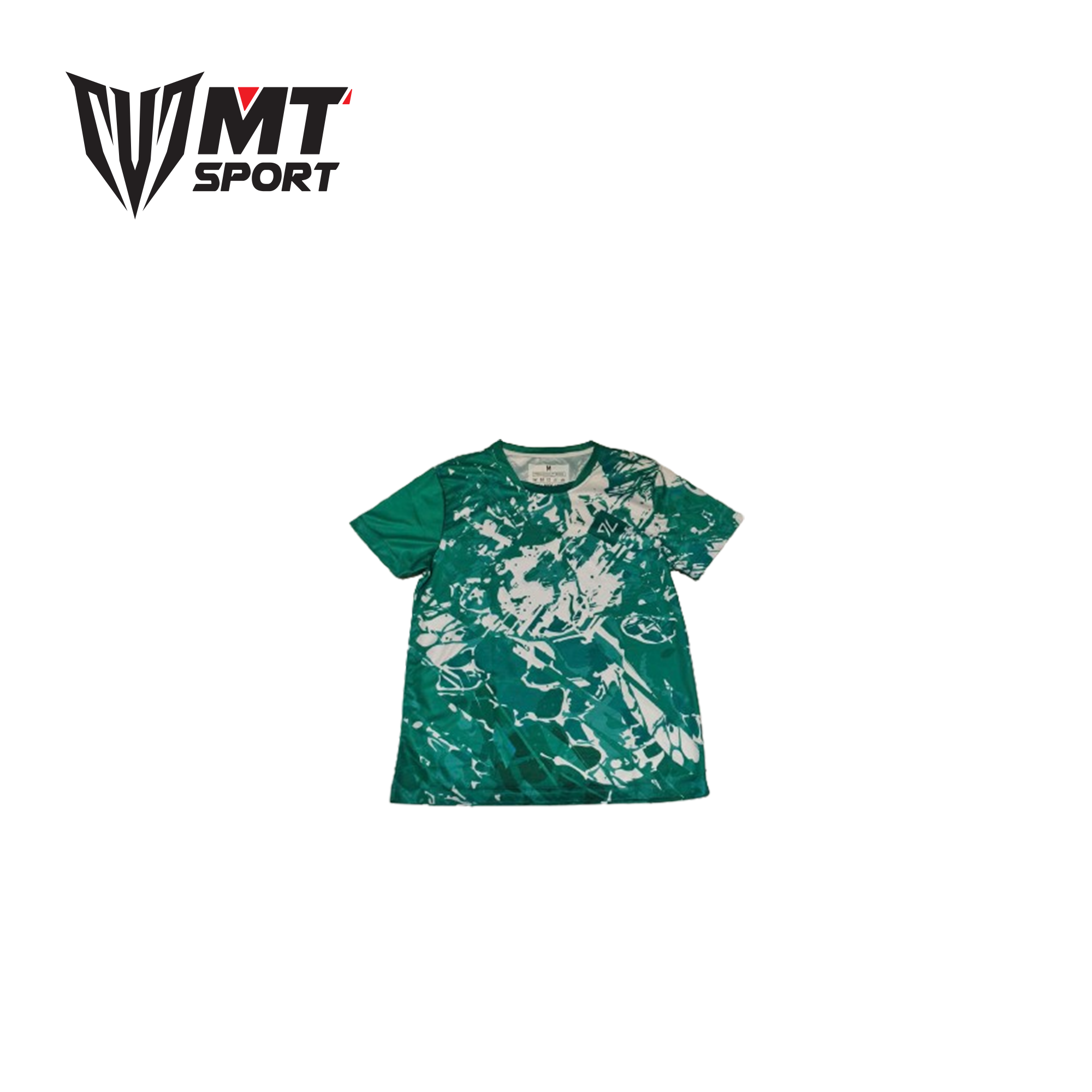 Áo training AV nam xanh lục họa tiết trắng