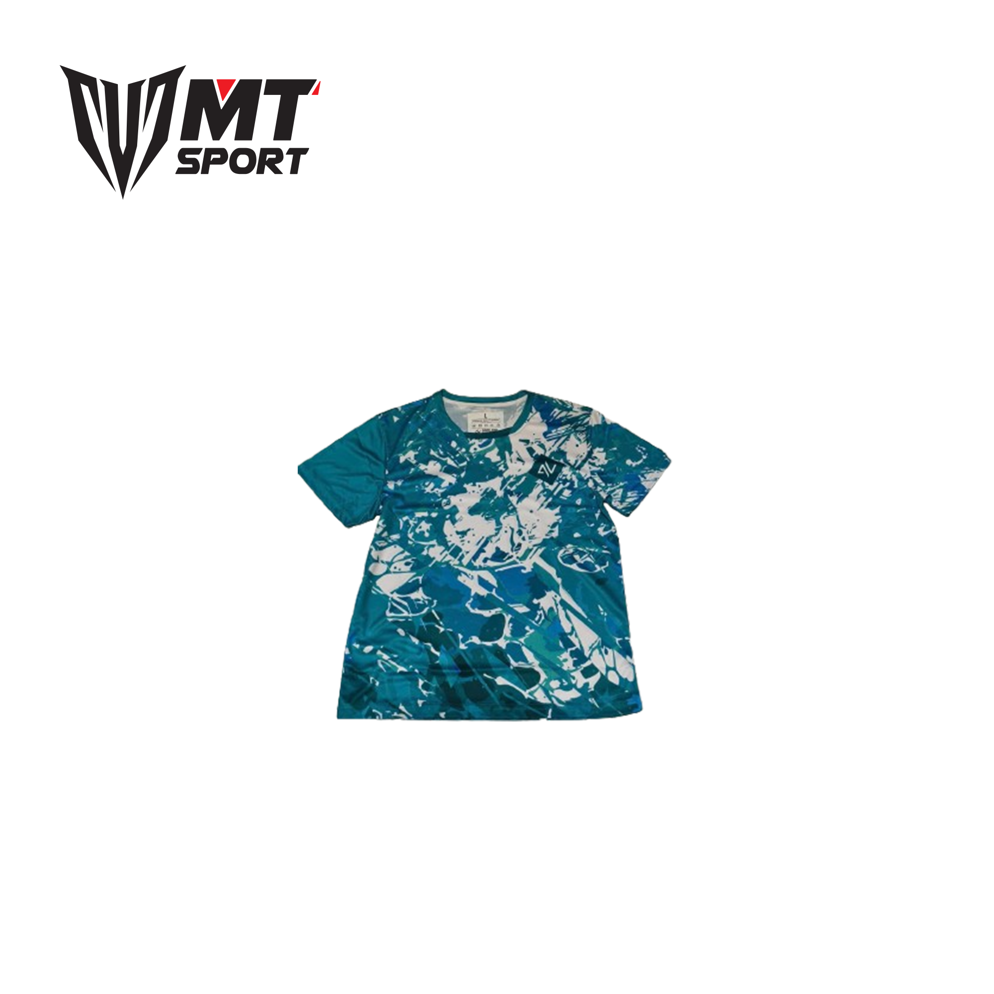 Áo training AV nam xanh lam họa tiết trắng