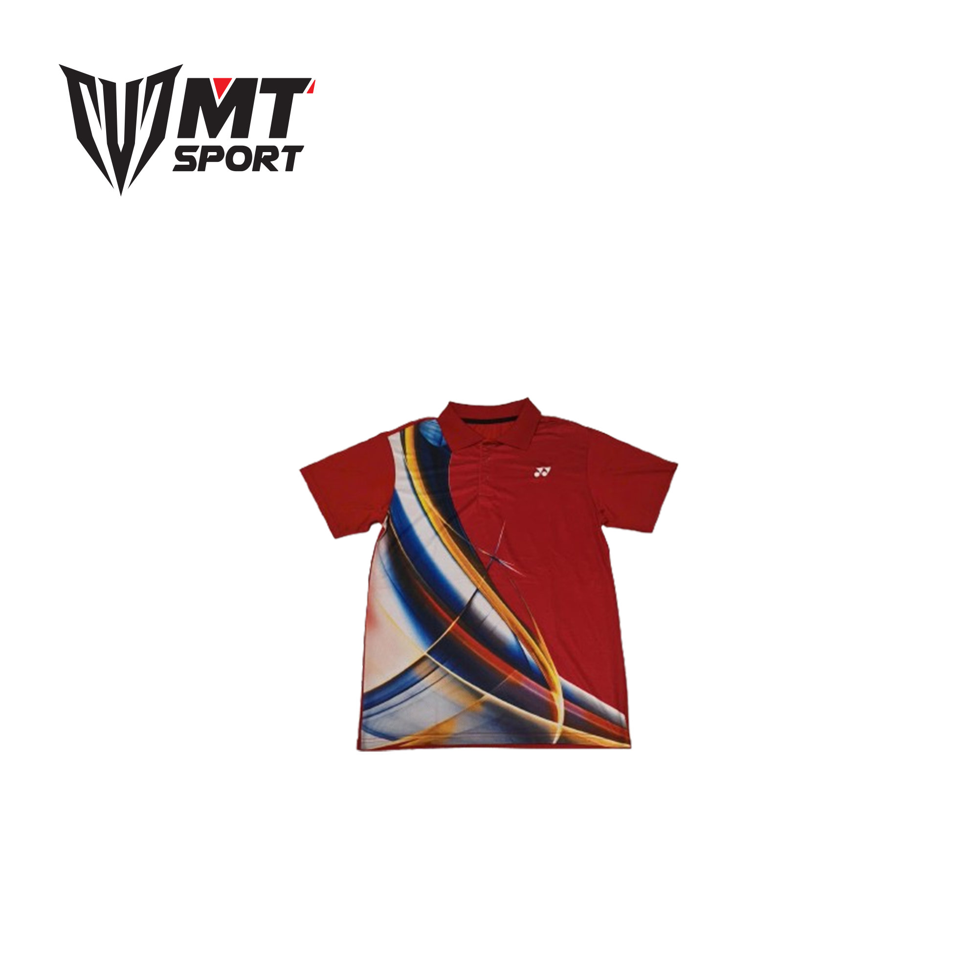 Áo cầu lông Yonex nam đỏ phối họa tiết