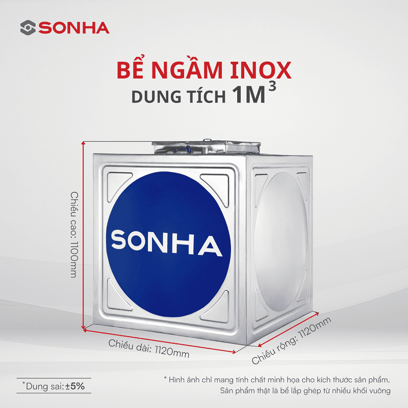 Bể nước ngầm inox Sơn Hà 1m3