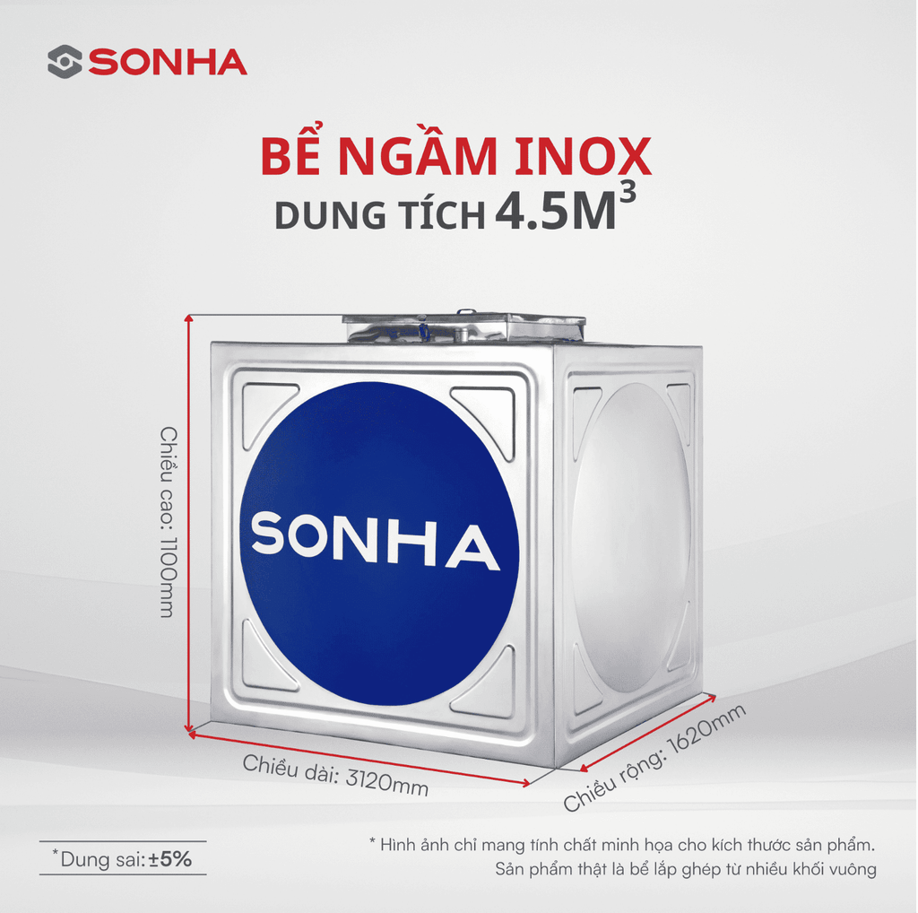 Bể ngầm inox Sơn Hà 4,5m3