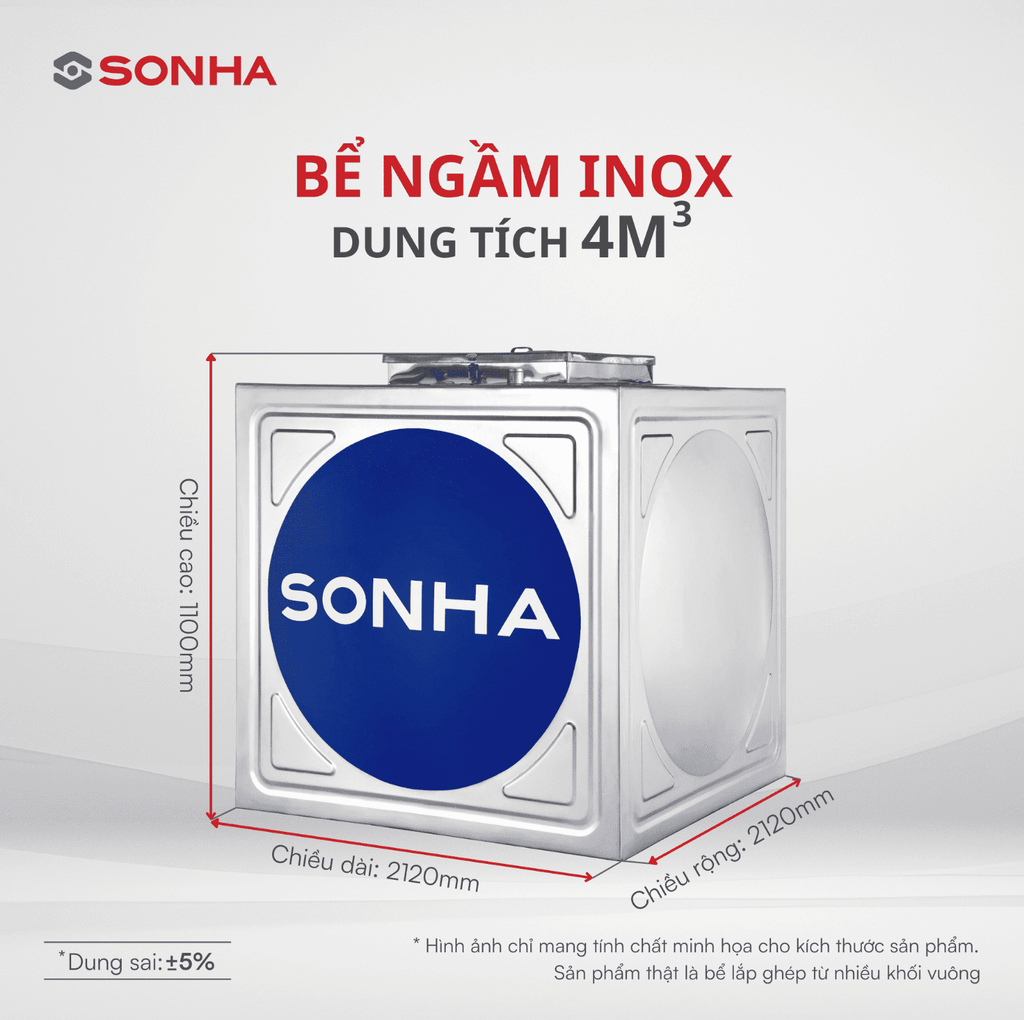 Bể ngầm inox Sơn Hà 4m3