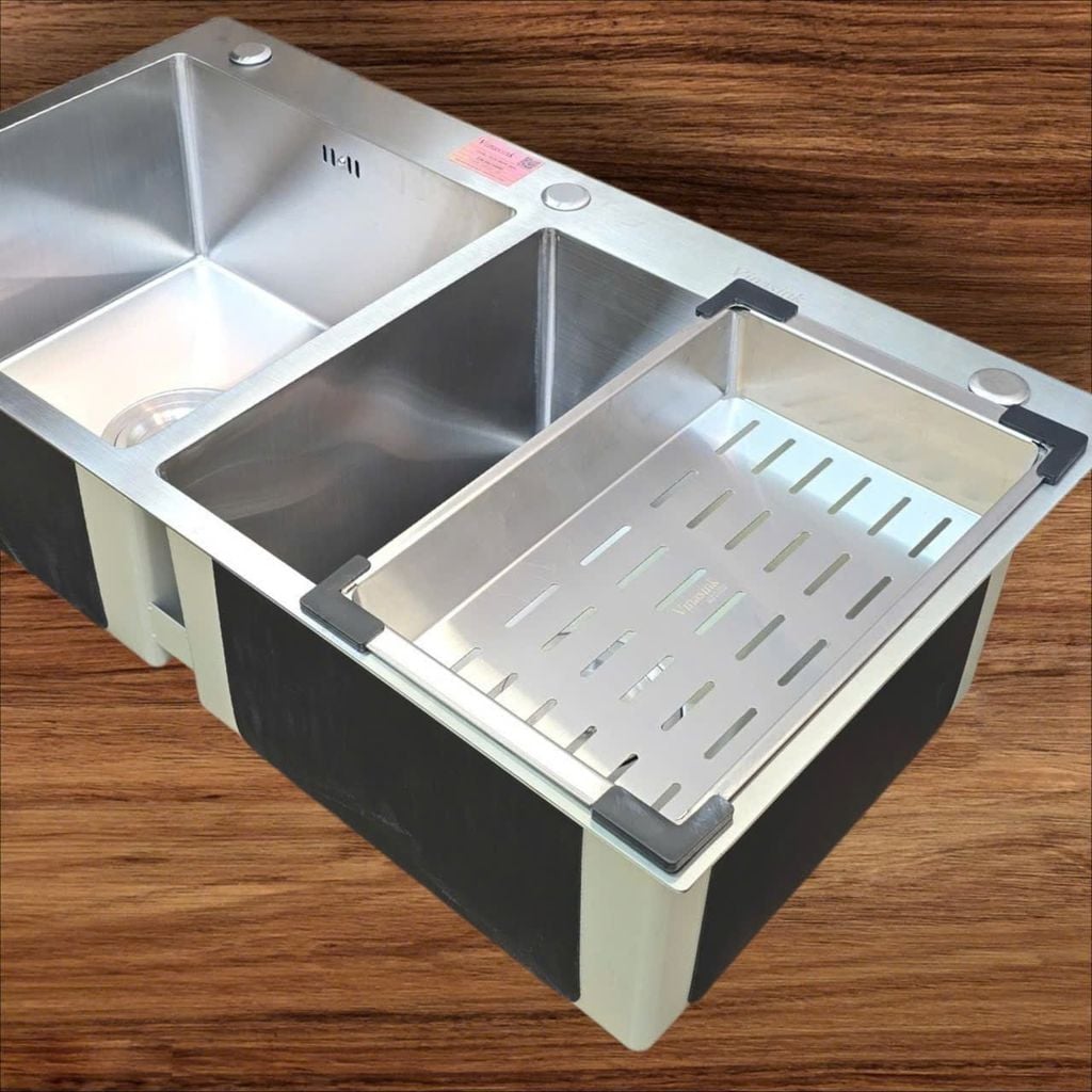 Bồn Rửa Chén Bát Vinasink 2 Hố Cân 9050 - Inox 304 Dày Cao Cấp