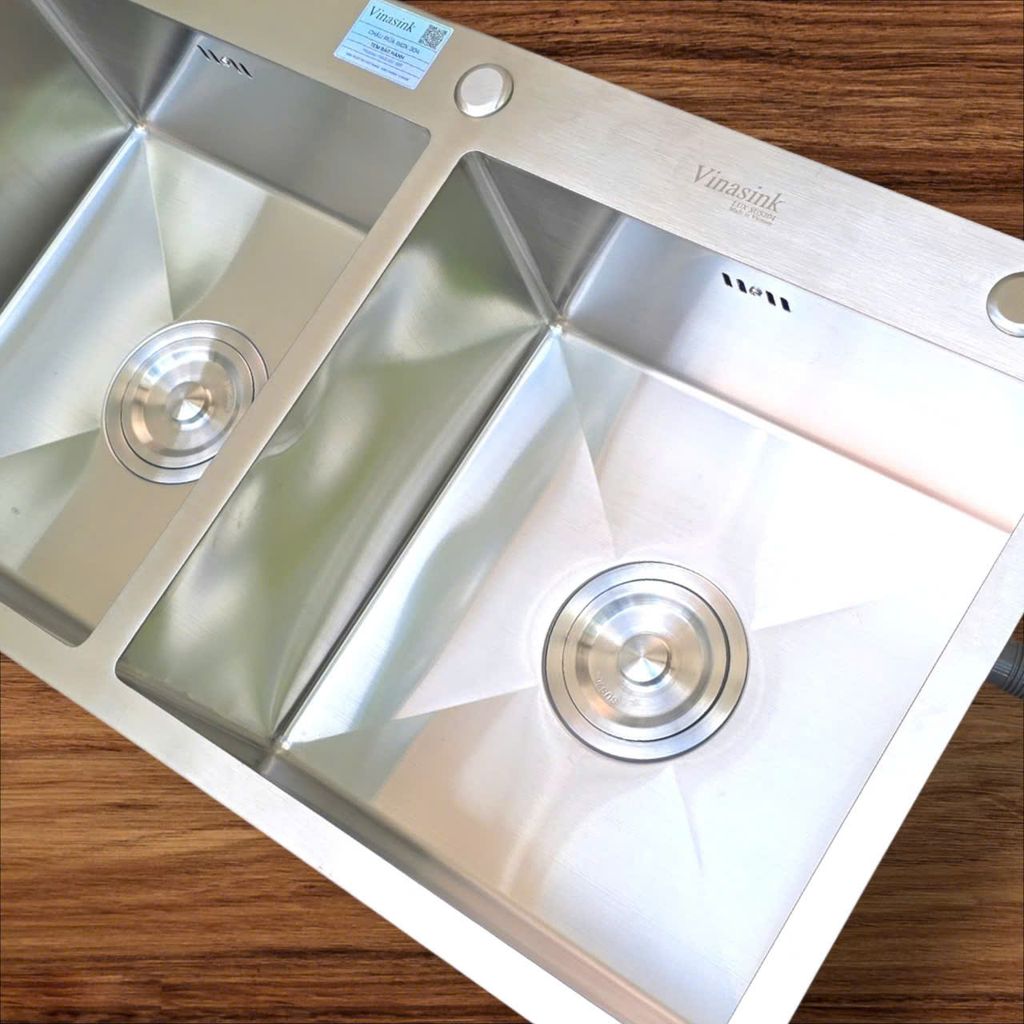 Bồn Rửa Chén Bát Vinasink 2 Hố Cân 9050 - Inox 304 Dày Cao Cấp