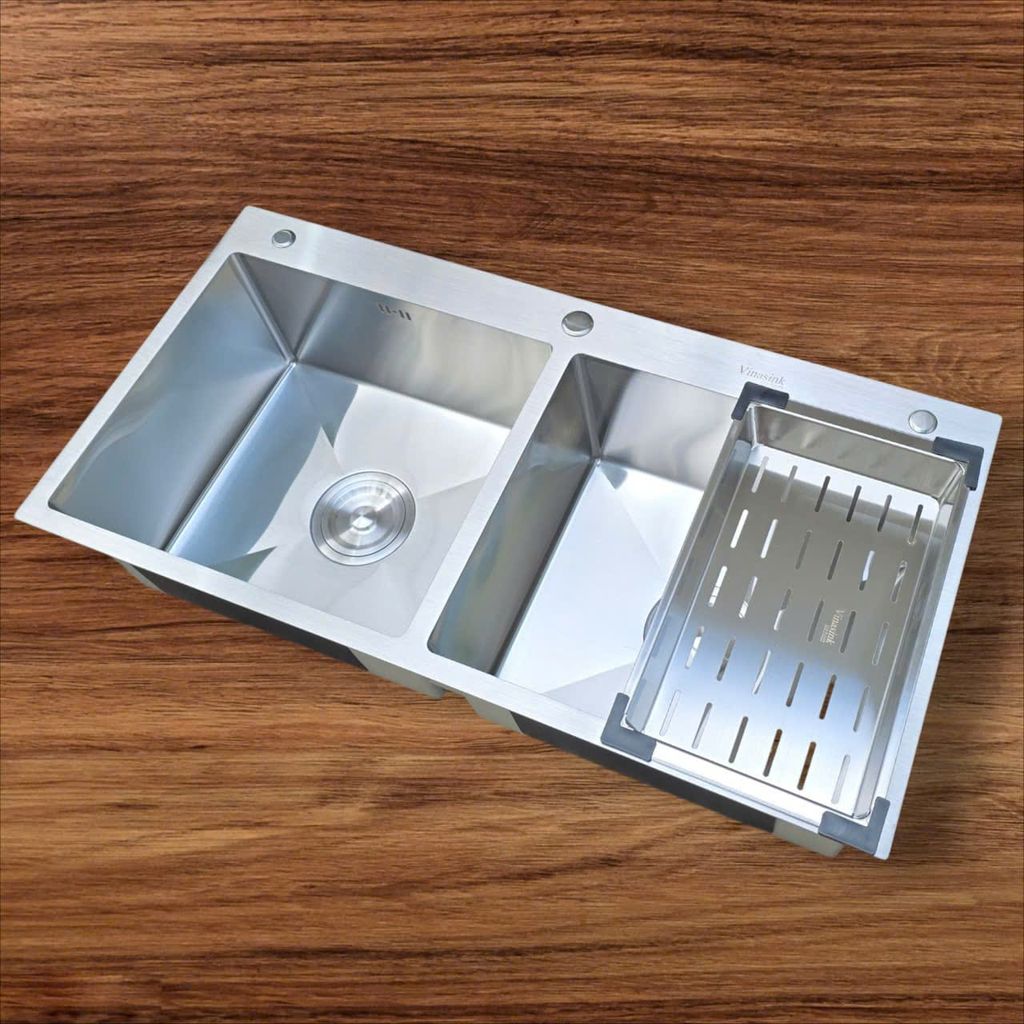 Bồn Rửa Chén Bát Vinasink 2 Hố Cân 9050 - Inox 304 Dày Cao Cấp