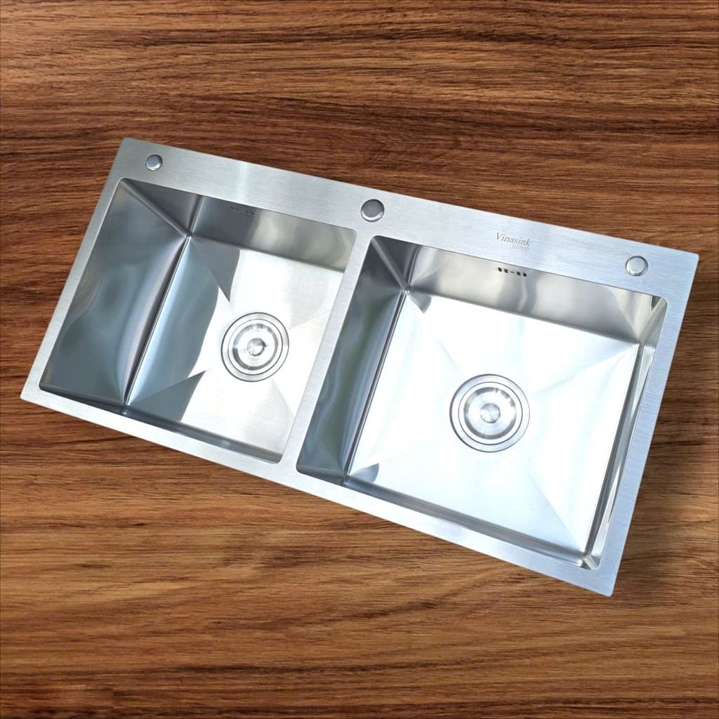 Bồn Rửa Chén Bát Vinasink 2 Hố Cân 9050 - Inox 304 Dày Cao Cấp