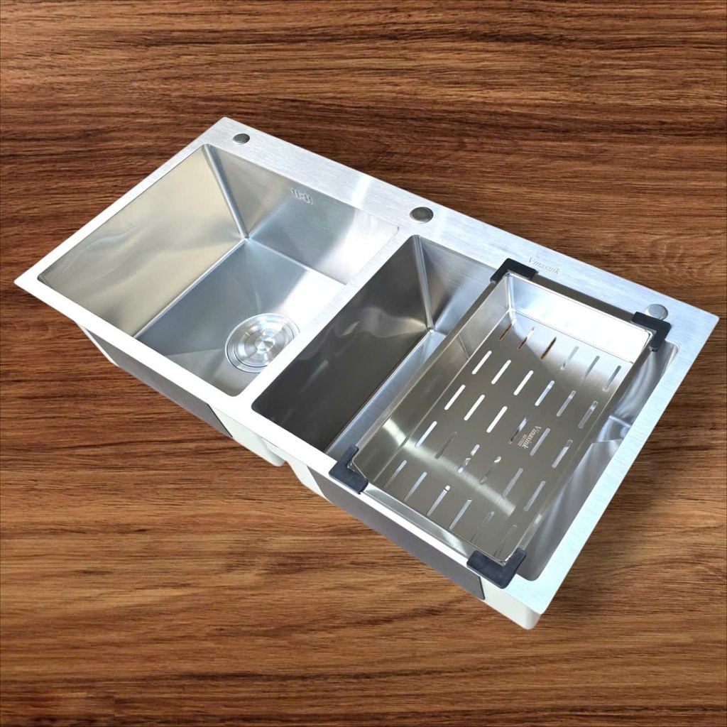 Bồn Rửa Chén Bát Vinasink 2 Hố Cân 9050 - Inox 304 Dày Cao Cấp