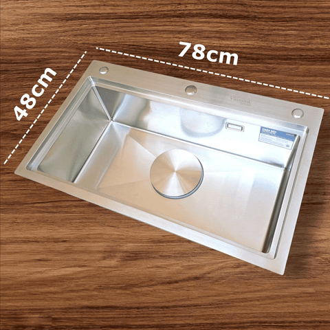 Chậu Rửa Bát 1 Hố Vinasink 1H7848 Cao Cấp – Inox 304 Posco Sáng Bóng Vĩnh Viễn