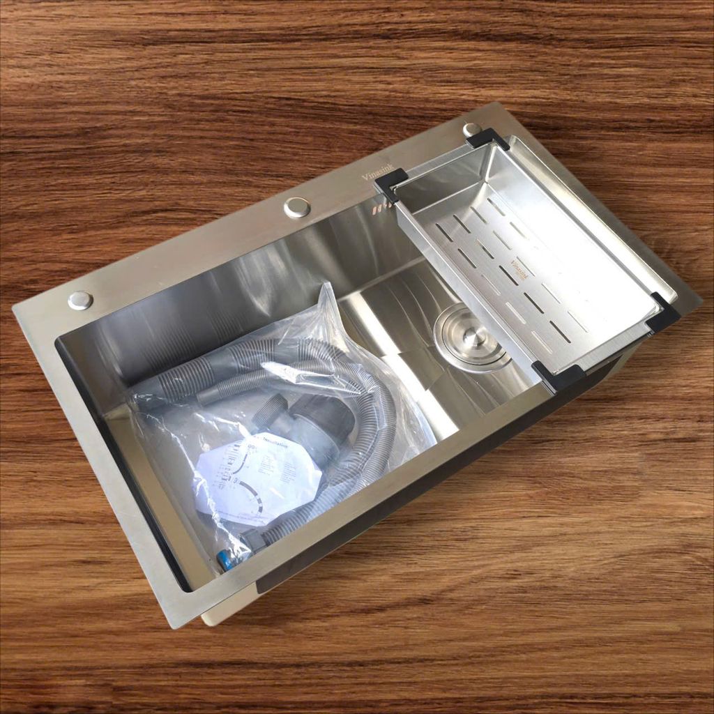 Chậu rửa bát 1 hố Vinasink 1H8248 inox 304 bảo hành 10 năm