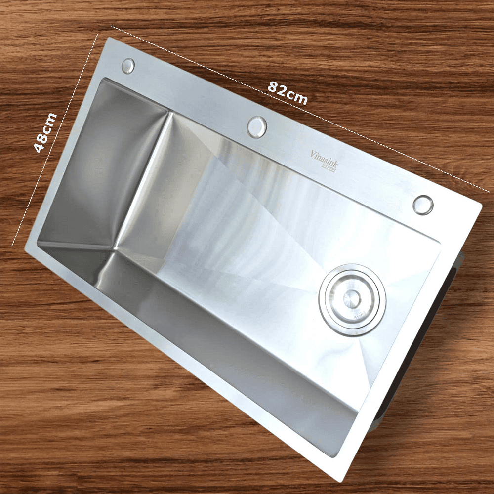 Chậu rửa bát 1 hố Vinasink 1H8248 inox 304 bảo hành 10 năm