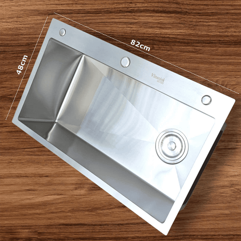 Chậu rửa bát 1 hố Vinasink 1H8248 inox 304 bảo hành 10 năm