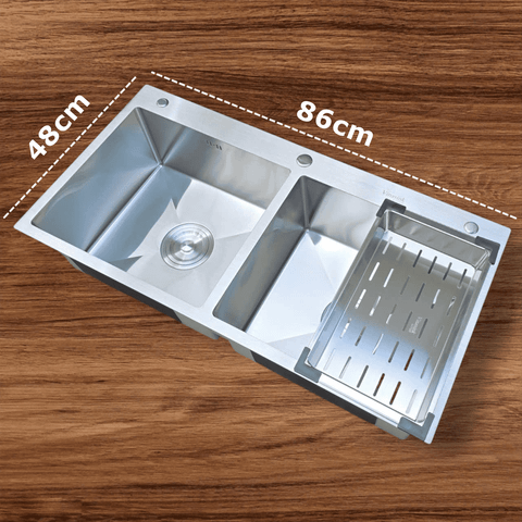 Chậu Rửa Bát 2 Hố Vinasink 8648 - Inox 304 Dày 3 Ly Chính Hãng
