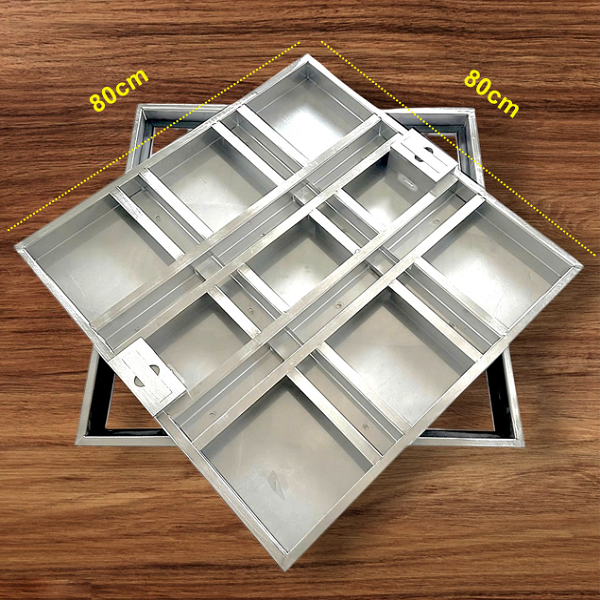 Nắp bể ngầm inox kín không viền 80x80