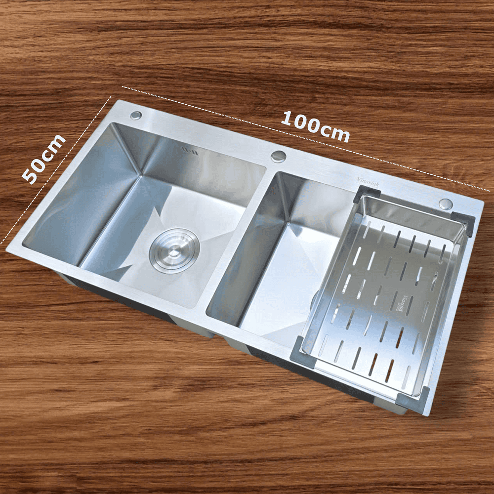 Bồn rửa chén bát 2 Hố to Vinasink 2H10050