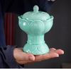  Lò Xông Trầm Dùng Điện Hoa Sen Dập Nổi Xanh Lam – Gốm Sứ Cao Cấp, Nhiệt Độ 520°C LXT260707 