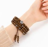  Chuỗi 108 hạt 6 ly Trầm Hương Việt Nam Mix gắn charm VHT260815 