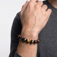  Vòng Tay Phong Thuỷ Cao Cấp - Đá Mắt Hổ Tự Nhiên Tam Tài 16ly (AD) 