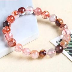  Vòng Tay Phong Thuỷ Cao Cấp - Đá Thạch Anh Lửa Tự Nhiên 10ly 