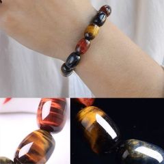  Vòng Tay Phong Thuỷ Cao Cấp - Đá Mắt Hổ Tự Nhiên Tam Tài Hạt Xô (AB) 