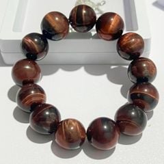  Vòng Tay Phong Thuỷ Cao Cấp - Đá Mắt Hổ Đỏ Tự Nhiên 16ly (AG) 