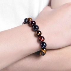  Vòng Tay Phong Thuỷ Cao Cấp - Đá Mắt Hổ Tự Nhiên Tam Tài 10ly (AC) 