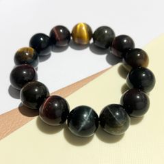  Vòng Tay Phong Thuỷ Cao Cấp - Đá Mắt Hổ Tự Nhiên Tam Tài 16ly (AD) 