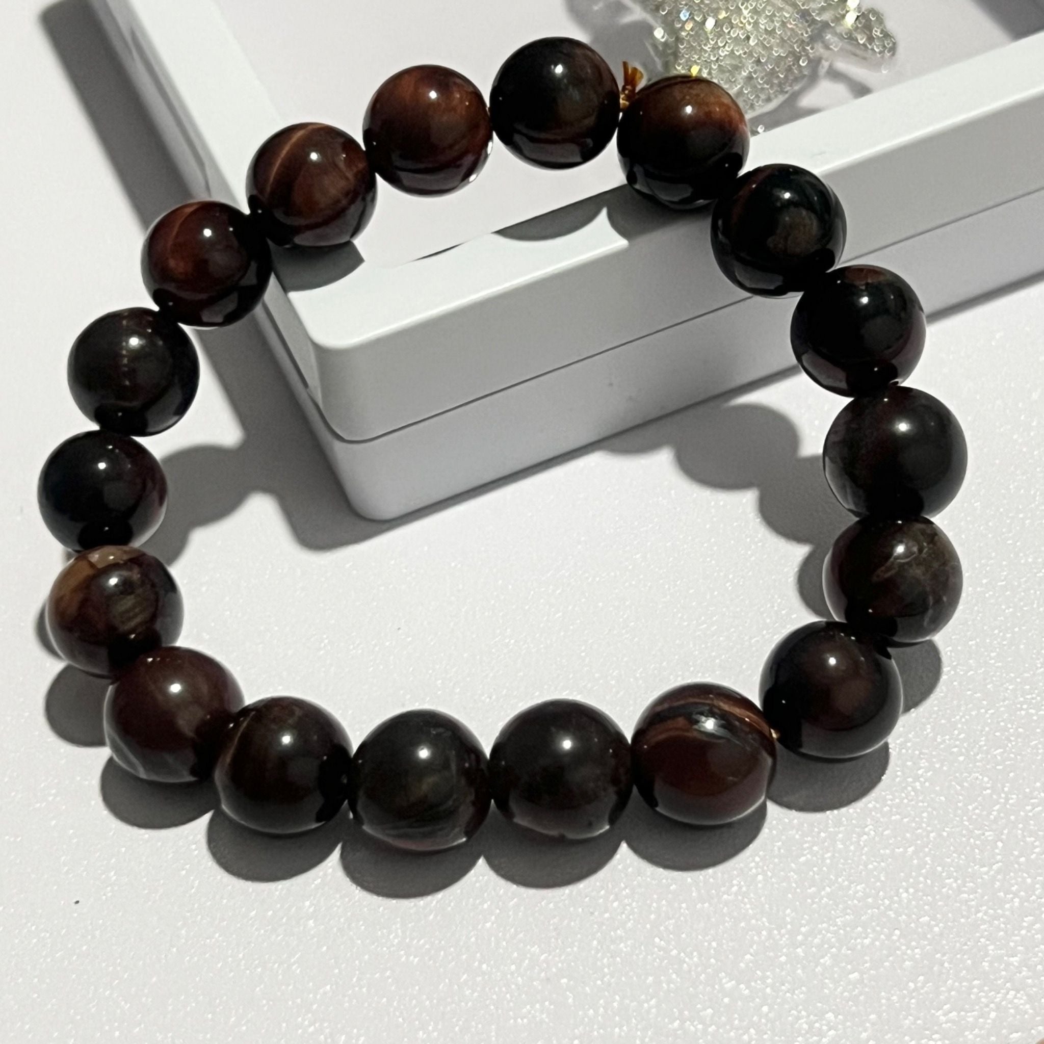  Vòng Tay Phong Thuỷ Cao Cấp - Đá Mắt Hổ Đỏ Tự Nhiên 10ly (AF) 