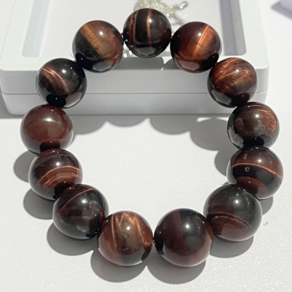  Vòng Tay Phong Thuỷ Cao Cấp - Đá Mắt Hổ Đỏ Tự Nhiên 16ly (AG) 