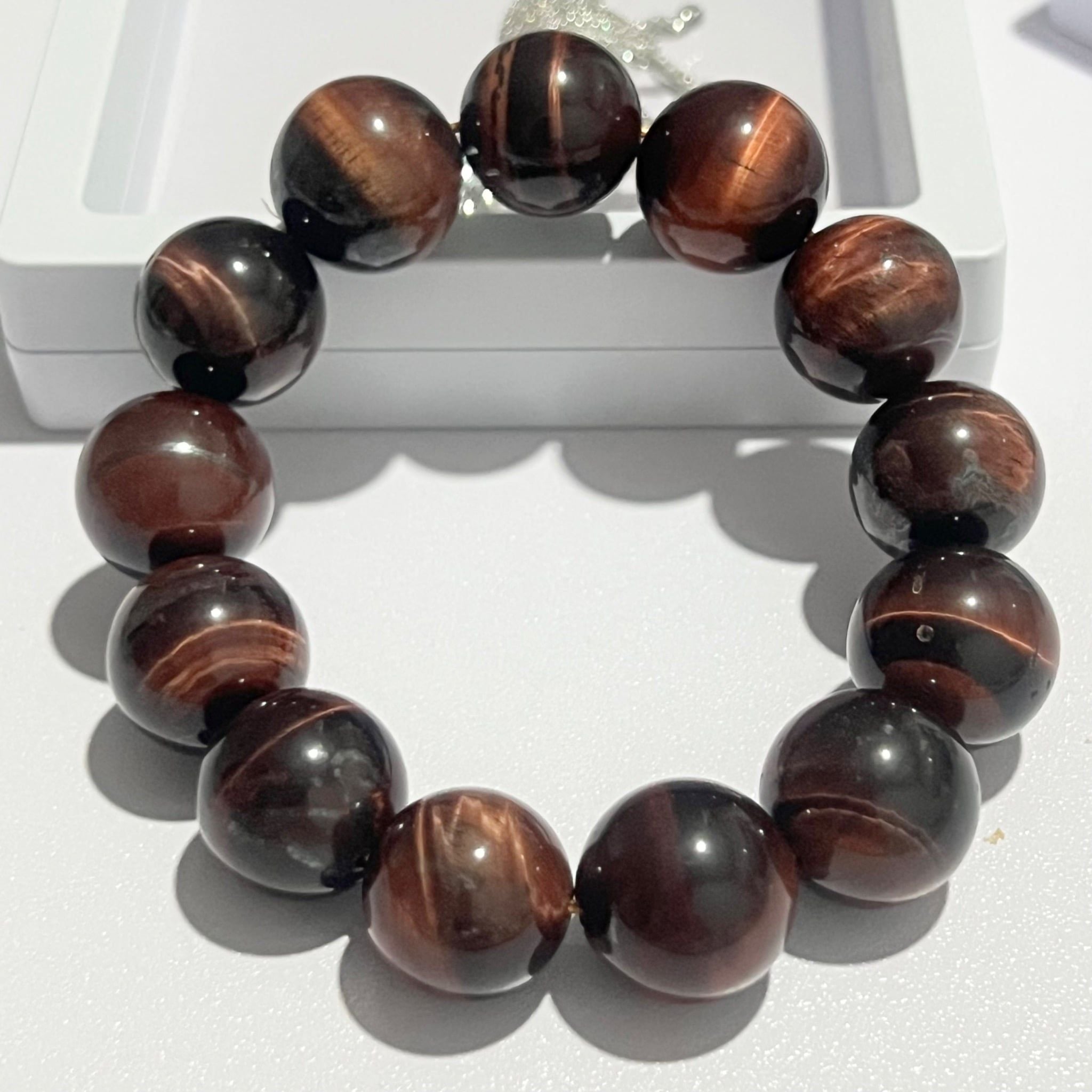  Vòng Tay Phong Thuỷ Cao Cấp - Đá Mắt Hổ Đỏ Tự Nhiên 16ly (AG) 