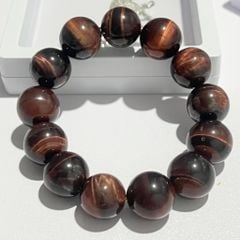  Vòng Tay Phong Thuỷ Cao Cấp - Đá Mắt Hổ Đỏ Tự Nhiên 16ly (AG) 