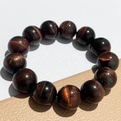  Vòng Tay Phong Thuỷ Cao Cấp - Đá Mắt Hổ Đỏ Tự Nhiên 16ly (AG) 