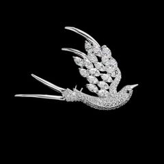  Cài Áo Chim Yến Pha Lê Trắng Tinh Tế 