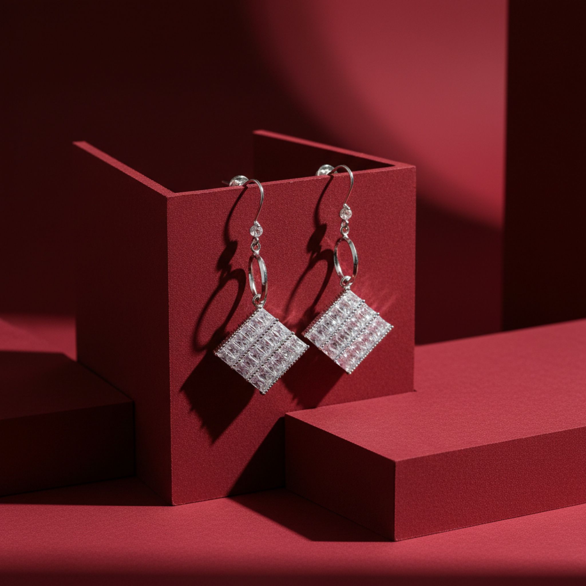  Khuyên Tai Pha Lê Vuông (AN) 