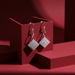  Khuyên Tai Pha Lê Vuông (AN) 