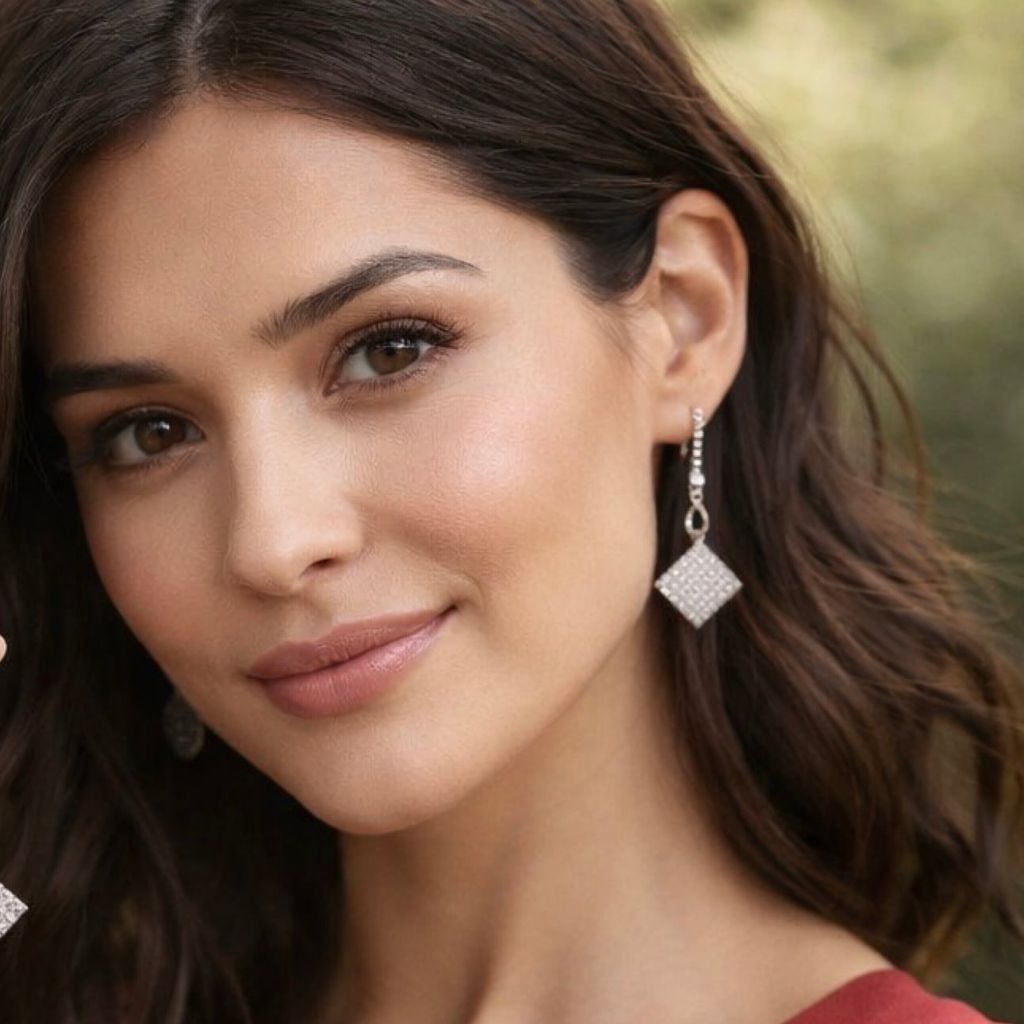  Khuyên Tai Pha Lê Vuông (AN) 