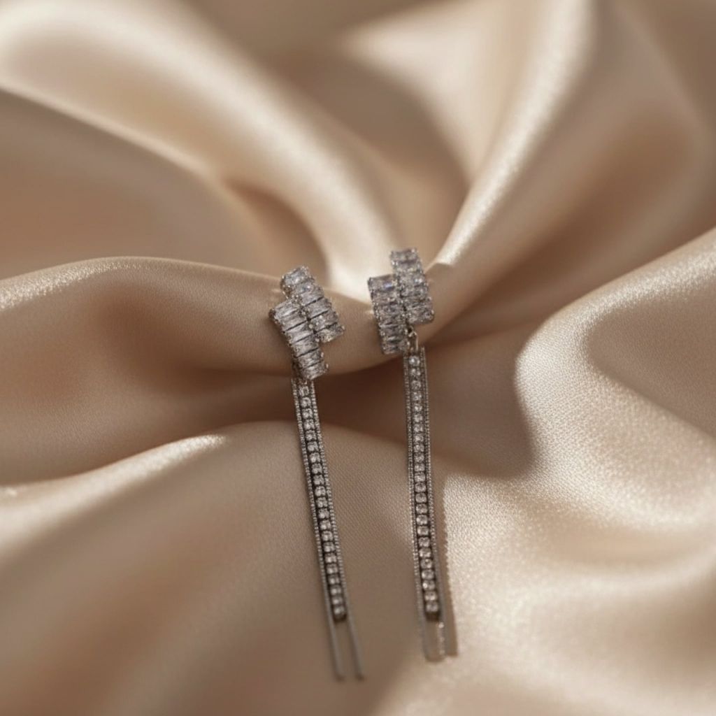  Bông Tai Tua Rua Pha Lê Vuông AP ( 3 Kiểu Đeo ) 