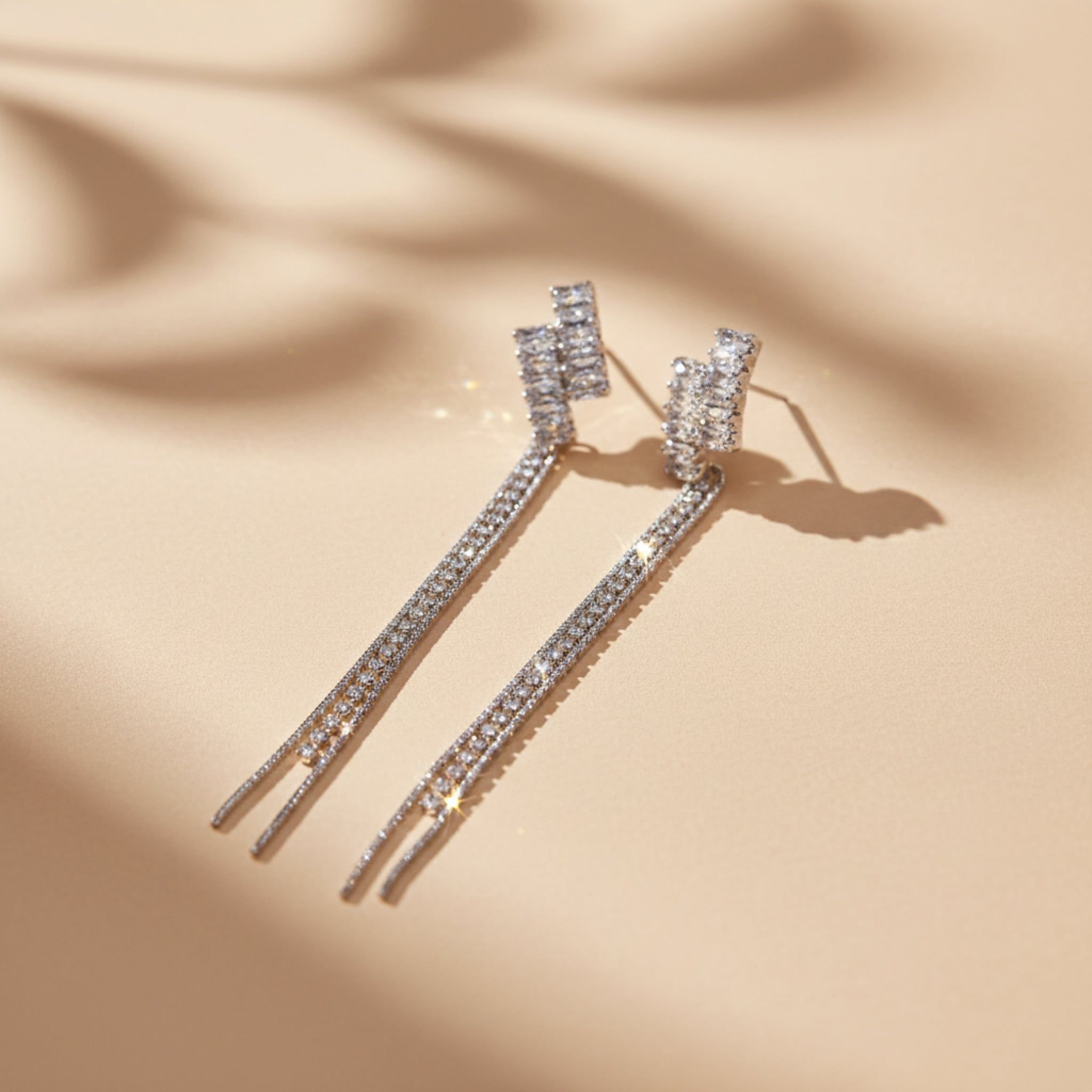  Bông Tai Tua Rua Pha Lê Vuông AP ( 3 Kiểu Đeo ) 