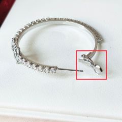  Bông Tai Khoen Tròn YSL Màu Trắng 4,3cm Pha Lê (BT) 