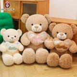  GẤU BÔNG TEDDY LÔNG XÙ ÔM TIM - chipchipshop 
