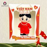  Gấu Bông A80 Đồng Chí Hậu Phương 25 cm Áo Dài Đỏ - CHIPCHIPSHOP 