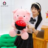  [NEW] GẤU BÔNG HEO ÔM HOA HỒNG - chipchipshop 