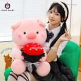  [NEW] GẤU BÔNG HEO ÔM HOA HỒNG - chipchipshop 