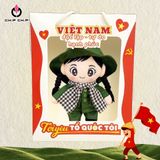  Gấu Bông A80 Đồng Chí Hậu Phương 25 cm Áo Dài Đỏ - CHIPCHIPSHOP 