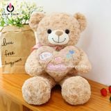  GẤU BÔNG TEDDY LÔNG XÙ ÔM TIM - chipchipshop 