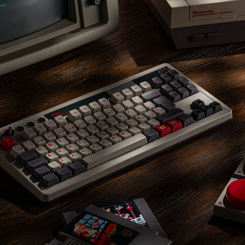  Bàn phím cơ 8BitDo Retro Mechanical Keyboard (N, M & Fami Edition) – 87 phím, 3 chế độ kết nối, Hot‑Swap, Volume Knob 