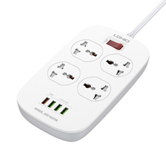 Ổ Cắm Điện Đa Năng LDNIO SC4407 – 4 Ổ Cắm Chấu EU + 4 Cổng USB Sạc Nhanh QC3.0/AUTO-ID 18W | Công Suất 2500W | Dây 2M | Chống Cháy, Đa Bảo Vệ